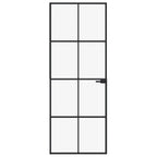 Vidaxl binnendeur 76x201,5 cm gehard glas en aluminium smal zwart