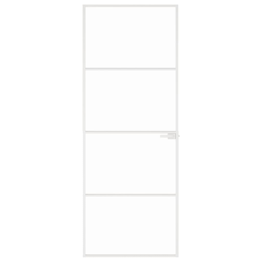 Vidaxl binnendeur 76x201,5 cm gehard glas en aluminium smal wit
