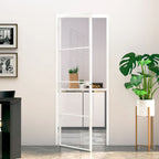 Vidaxl binnendeur 76x201,5 cm gehard glas en aluminium smal wit