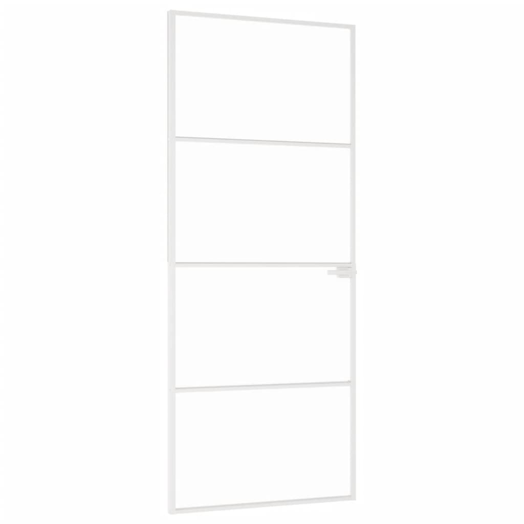 Vidaxl binnendeur 83x201,5 cm gehard glas en aluminium smal wit