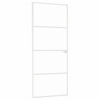 Vidaxl binnendeur 83x201,5 cm gehard glas en aluminium smal wit