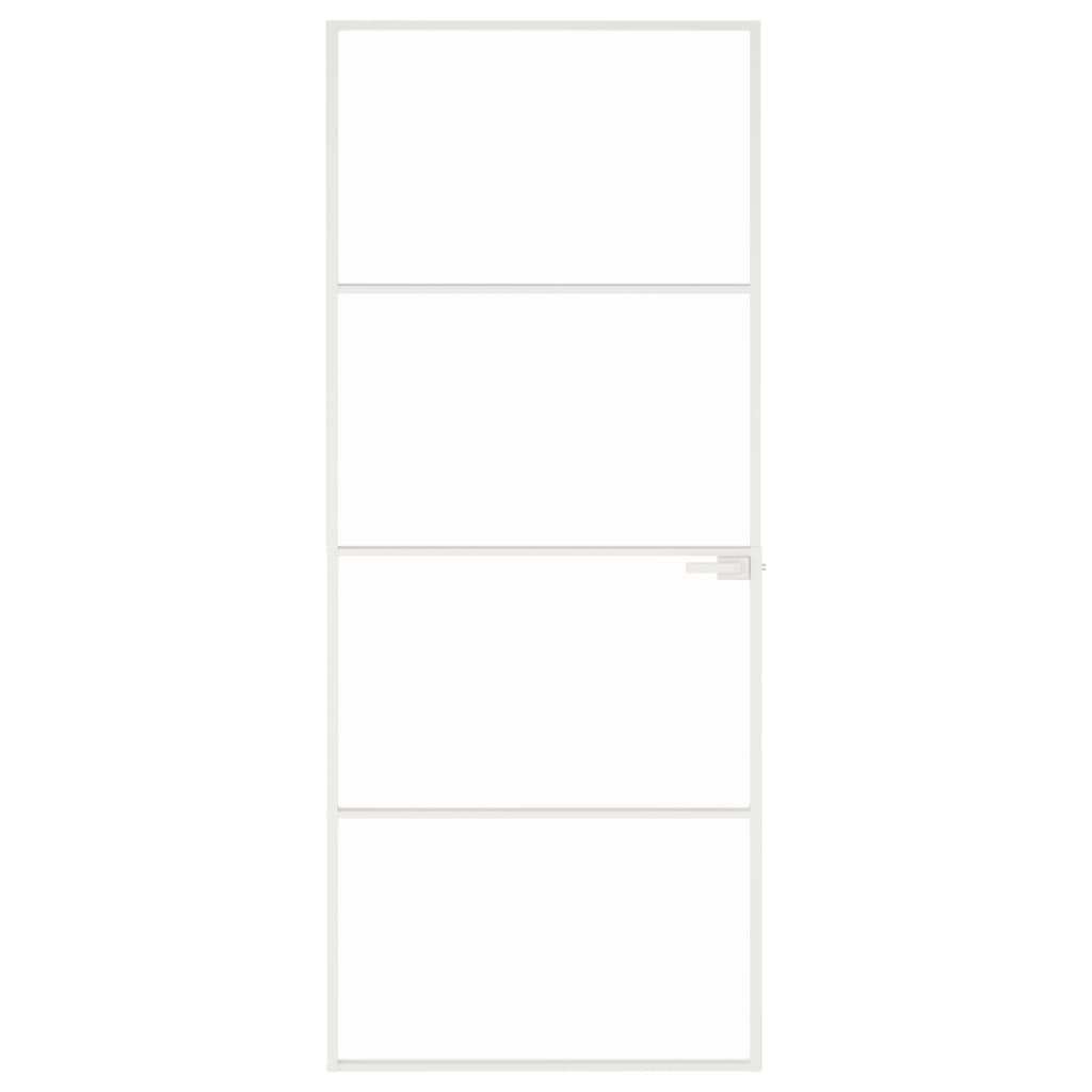 Vidaxl binnendeur 83x201,5 cm gehard glas en aluminium smal wit