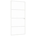 VidaXL Binnendeur 93x201,5 cm gehard glas en aluminium smal wit