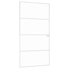 VidaXL Binnendeur 102x201,5 cm gehard glas en aluminium smal wit