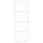 Vidaxl binnendeur 76x201,5 cm gehard glas en aluminium smal wit