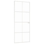 Vidaxl binnendeur 83x201,5 cm gehard glas en aluminium smal wit
