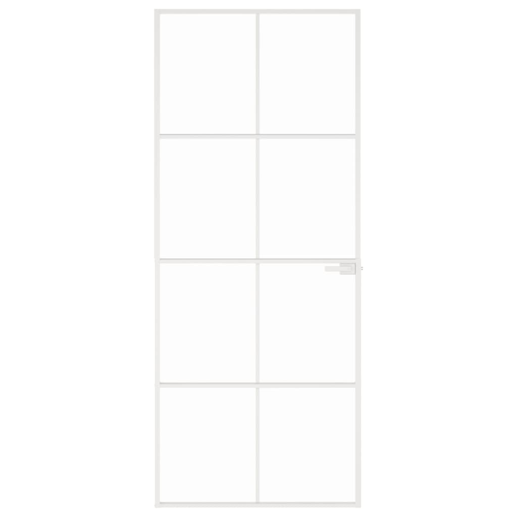 Vidaxl binnendeur 83x201,5 cm gehard glas en aluminium smal wit