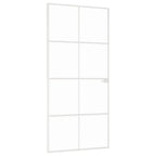 Vidaxl binnendeur 93x201,5 cm gehard glas en aluminium smal wit