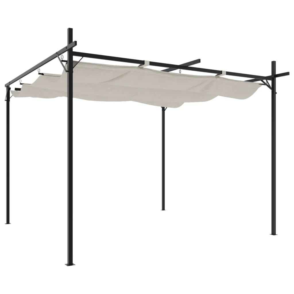 Vidaxl pergola met uitschuifbaar dak 295x292x230 crèmekleurig