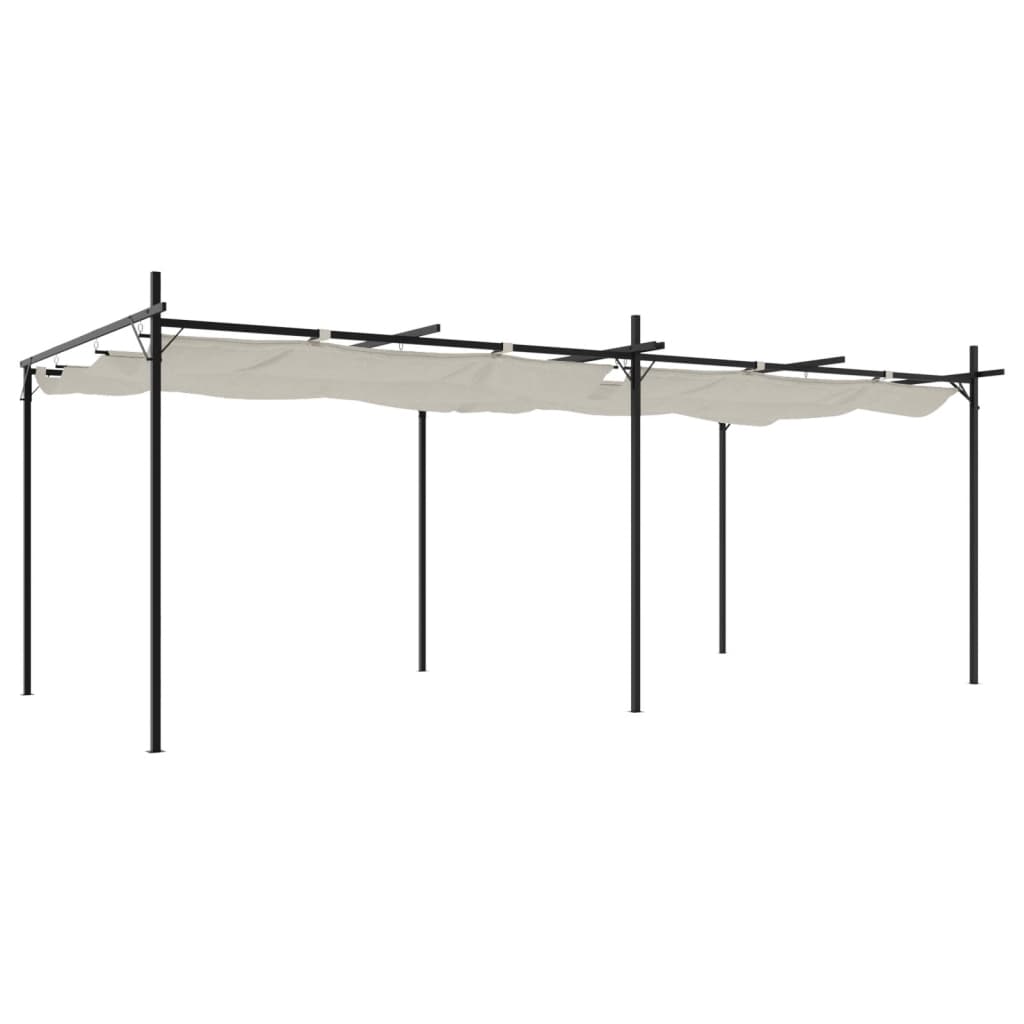 VidaXL Pergola met uitschuifbaar dak 589x292x230 crèmekleurig