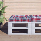 Vidaxl palletkussen 50x50x12 cm stof ruitpatroon rood