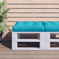 VidaXL Palletkussen 50x50x12 cm stof turquoise