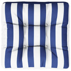 Vidaxl palletkussen gestreept 60x60x12 cm stof blauw en wit