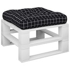 Vidaxl palletkussen ruitpatroon 60x60x12 cm stof zwart
