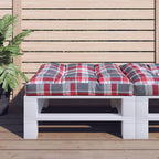 Vidaxl palletkussen 70x70x12 cm stof ruitpatroon rood