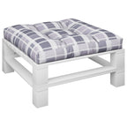 Vidaxl palletkussen 80x80x12 cm stof ruitpatroon grijs