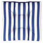 VidaXL Palletkussen gestreept 80x80x12 cm stof blauw en wit