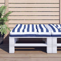 VidaXL Palletkussen gestreept 80x80x12 cm stof blauw en wit