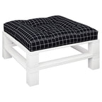 Vidaxl palletkussen ruitpatroon 80x80x12 cm stof zwart