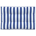 Vidaxl palletkussen gestreept 120x80x12 cm stof blauw en wit