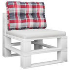 Vidaxl palletkussen 50x40x12 cm stof ruitpatroon rood