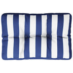 Vidaxl palletkussen gestreept 60x40x12 cm stof blauw en wit