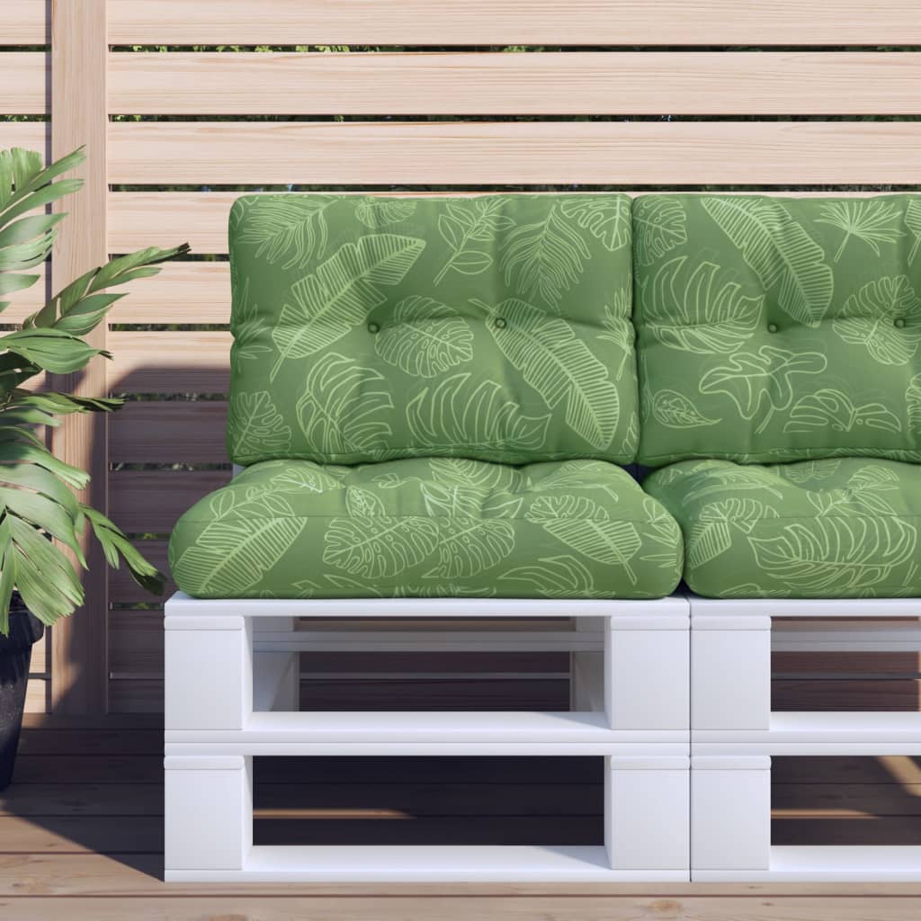 VidaXL Palletkussen 60x40x12 cm stof bladpatroon