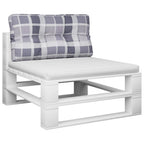 VidaXL Palletkussen 70x40x12 cm stof ruitpatroon grijs
