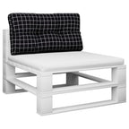 Vidaxl palletkussen ruitpatroon 80x40x12 cm stof zwart