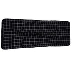 Vidaxl palletbankkussen 120x40x12 cm stof ruitpatroon zwart