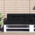 Vidaxl palletbankkussen 120x40x12 cm stof ruitpatroon zwart