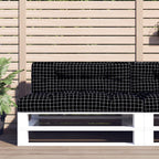 Vidaxl palletbankkussen 120x40x12 cm stof ruitpatroon zwart