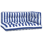 Vidaxl palletkussens 3 st gestreept stof  wit en blauw