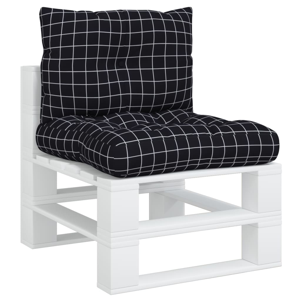 VidaXL Palletkussens 2 st ruitpatroon oxford stof zwart