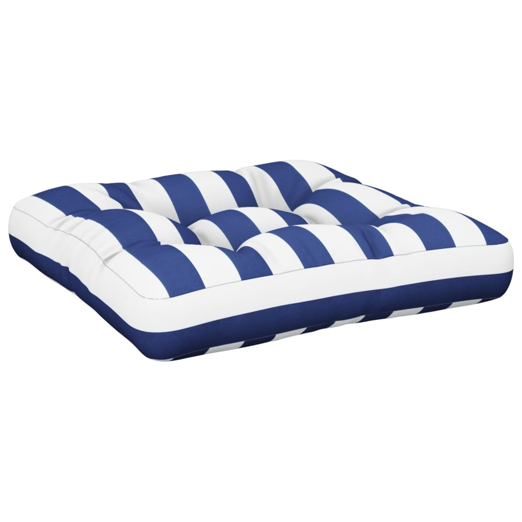 Vidaxl palletkussen gestreept 58x58x10 cm oxford stof blauw en wit