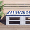 Vidaxl palletkussen gestreept 58x58x10 cm oxford stof blauw en wit