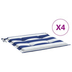 Vidaxl tuinstoelkussens 4 st gestreept 40x40x4 cm stof wit en blauw