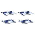 Vidaxl tuinstoelkussens 4 st gestreept 40x40x4 cm stof wit en blauw