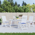 Vidaxl tuinstoelkussens 4 st gestreept 40x40x4 cm stof wit en blauw