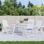 Vidaxl tuinstoelkussens 4 st gestreept 40x40x4 cm stof wit en blauw
