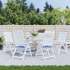 Vidaxl tuinstoelkussens 6 st gestreept 40x40x4 cm stof wit en blauw