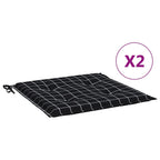 Vidaxl tuinstoelkussens 2 st ruitpatroon 40x40x3 cm stof zwart