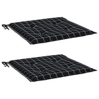 Vidaxl tuinstoelkussens 2 st ruitpatroon 40x40x3 cm stof zwart