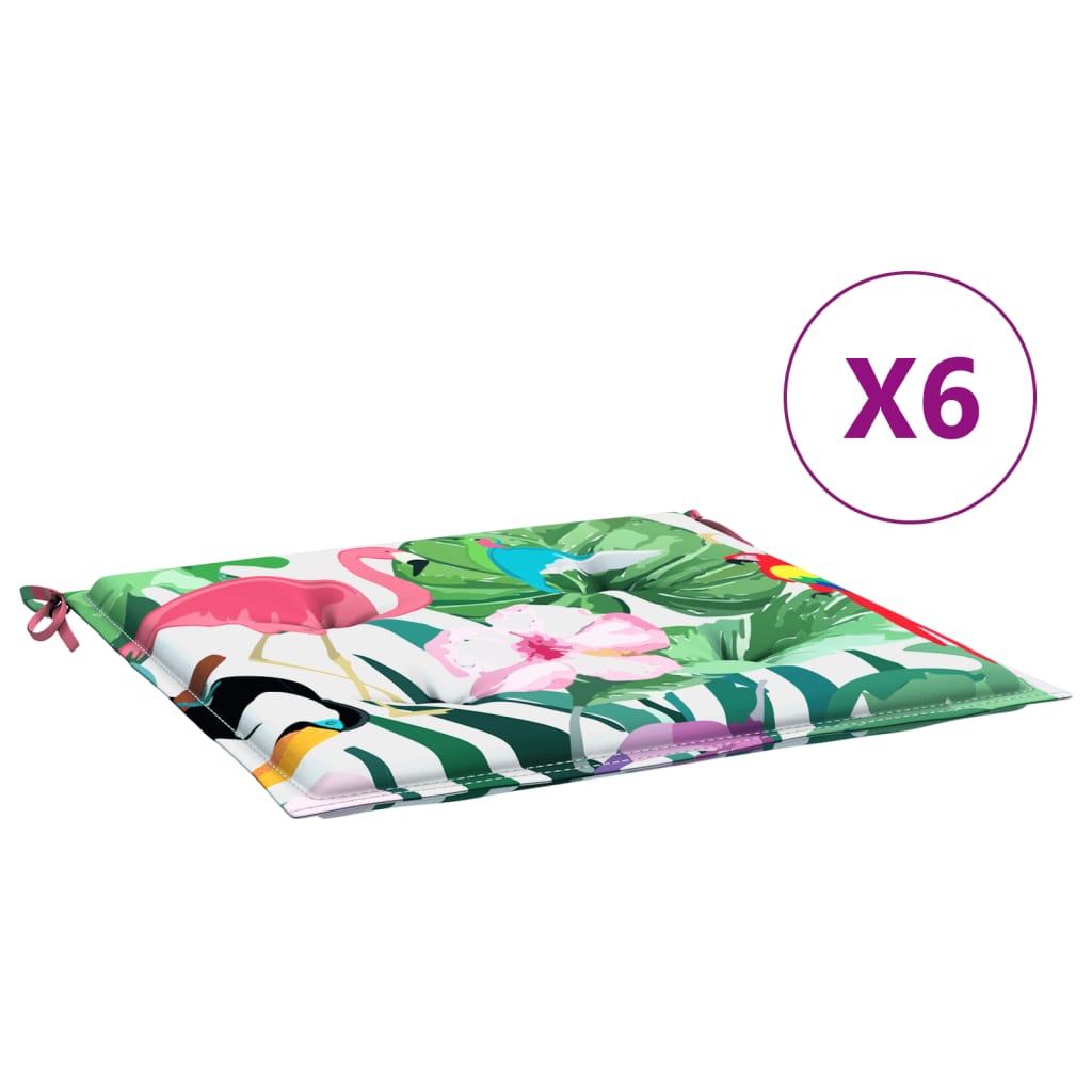 Vidaxl tuinstoelkussens 6 st 40x40x4 cm stof meerkleurig