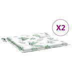 VidaXL Stoelkussens 2 st bladpatroon 40x40x3 cm stof