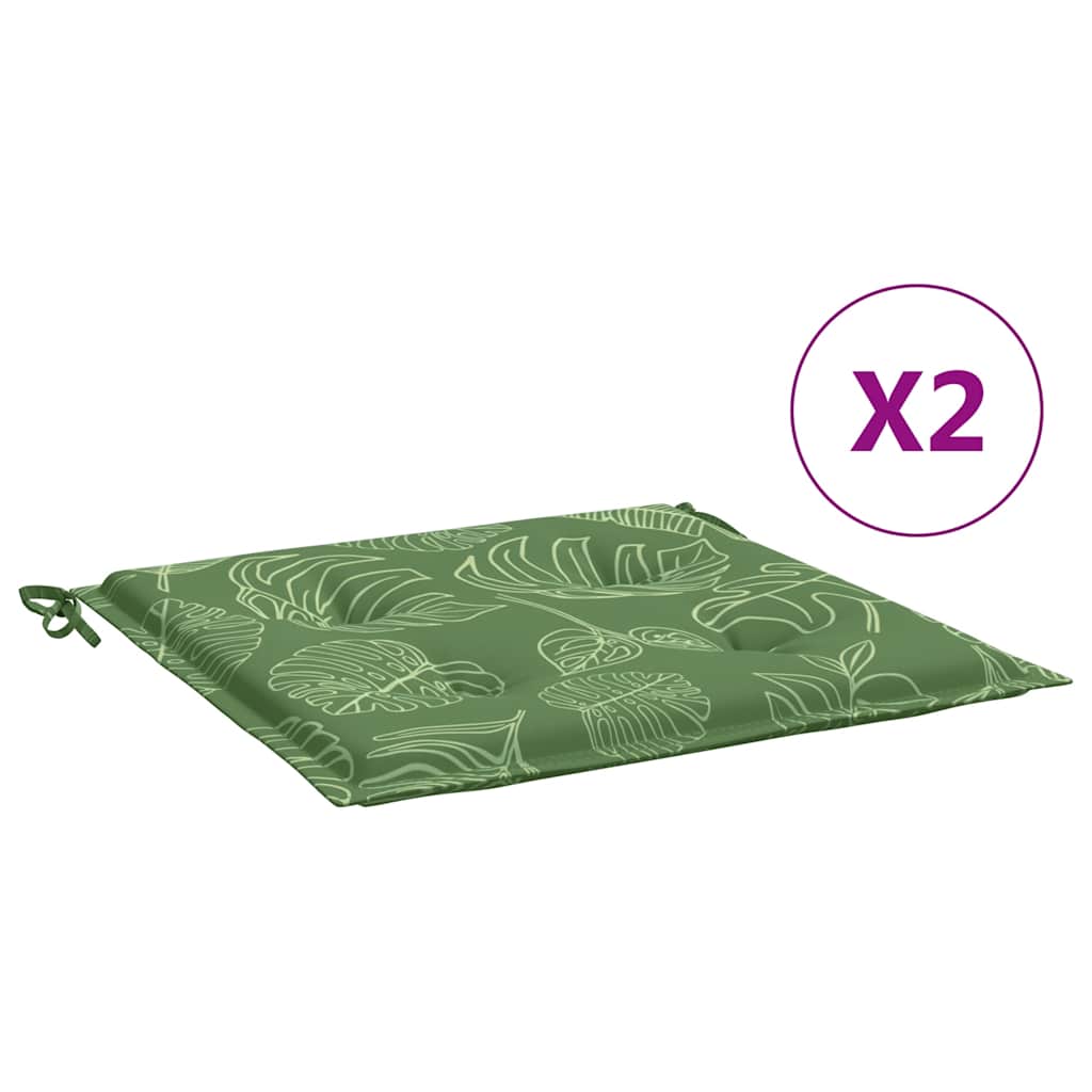 Vidaxl stoelkussens 2 st bladpatroon 40x40x4 cm stof