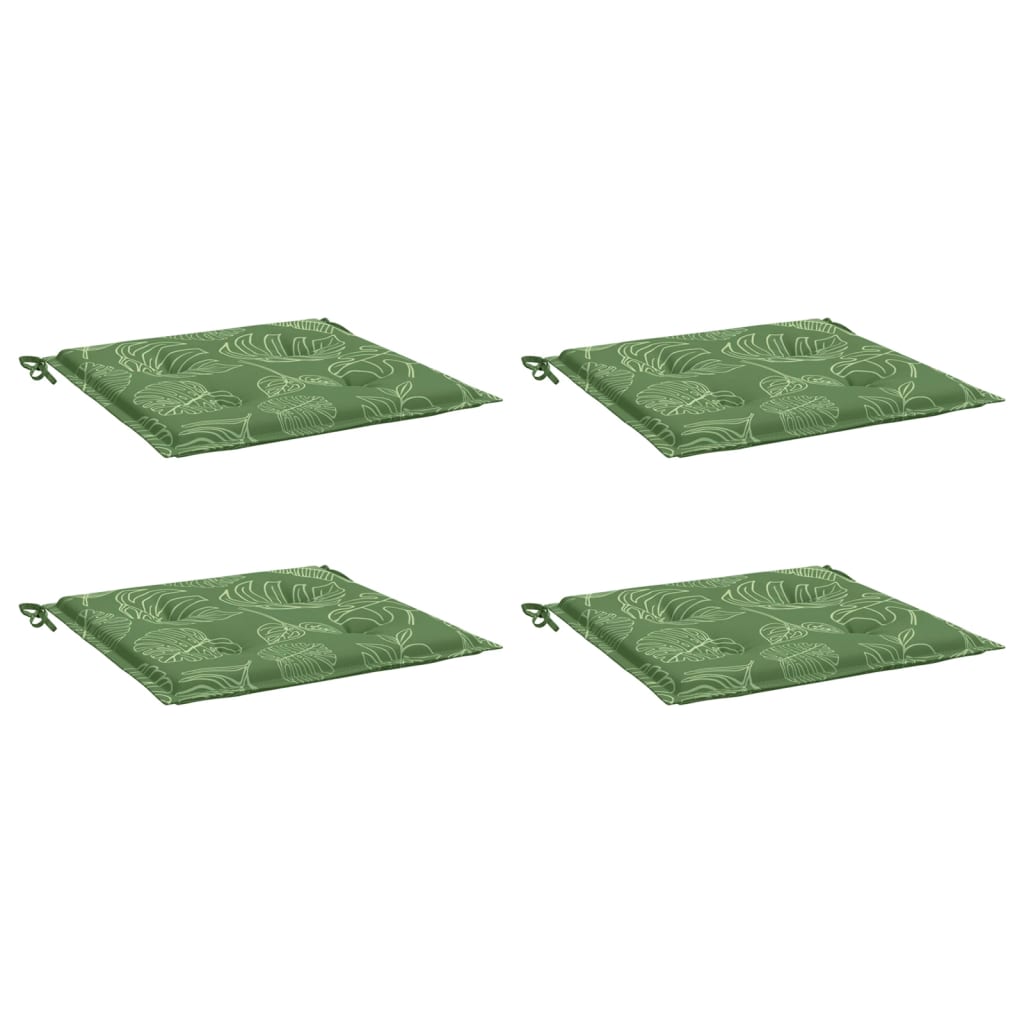 Vidaxl stoelkussens 4 st bladpatroon 40x40x4 cm stof