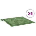 Vidaxl stoelkussens 6 st bladpatroon 40x40x4 cm stof