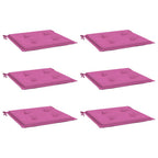 Vidaxl tuinstoelkussens 6 st 40x40x4 cm stof roze