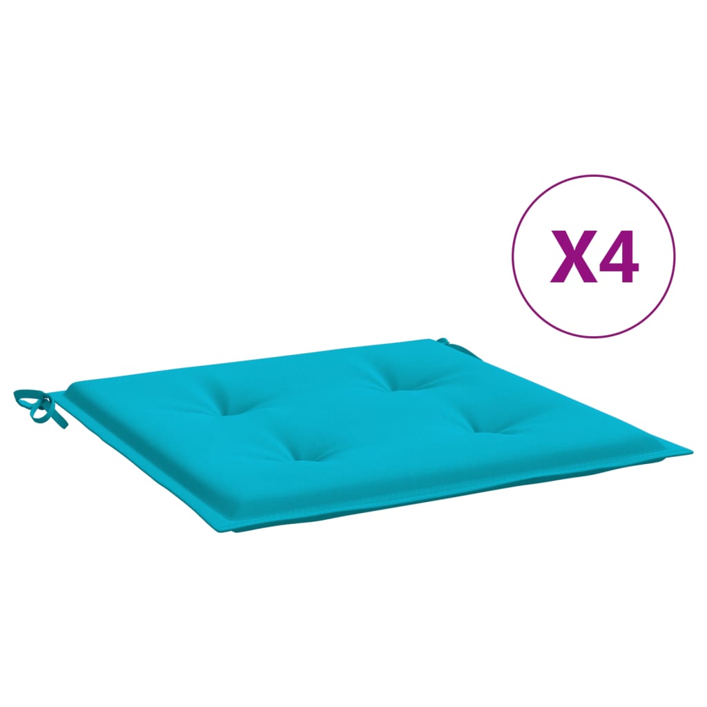 Vidaxl tuinstoelkussens 4 st 40x40x4 cm stof turquoise